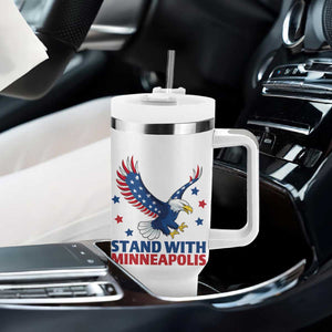 Stand With Minneapolis Tumbler With Handle American Eagle Protest Gift TS12 Print Your Wear