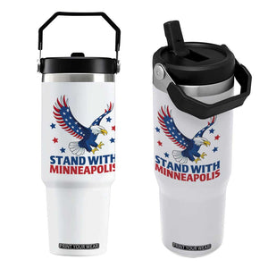Stand With Minneapolis Flip Straw Tumbler American Eagle Protest Gift TS12 One Size: 30 oz White Print Your Wear