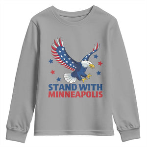 Stand With Minneapolis Youth Sweatshirt American Eagle Protest Gift TS12 Sport Gray Print Your Wear