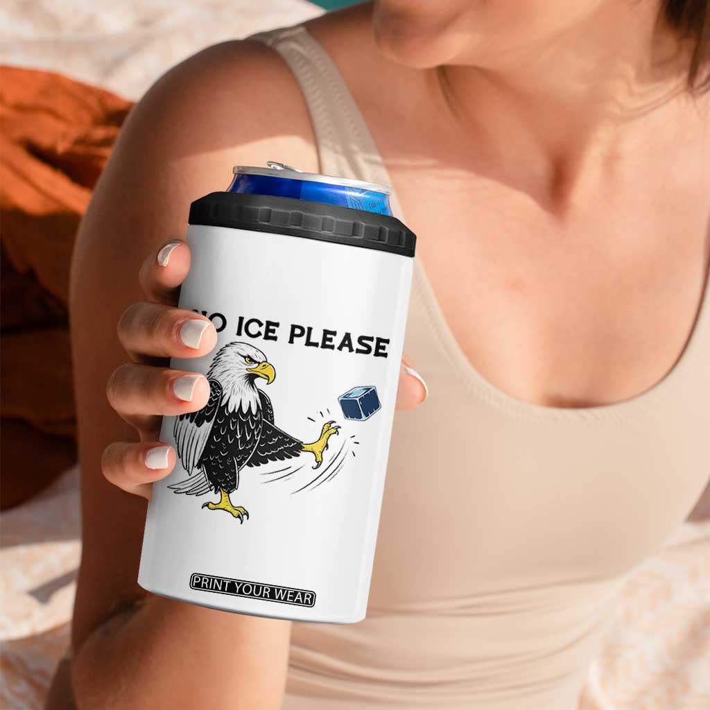 American Eagle No Ice Please 4 in 1 Can Cooler Tumbler Minneapolis Support Gift TS12 Print Your Wear