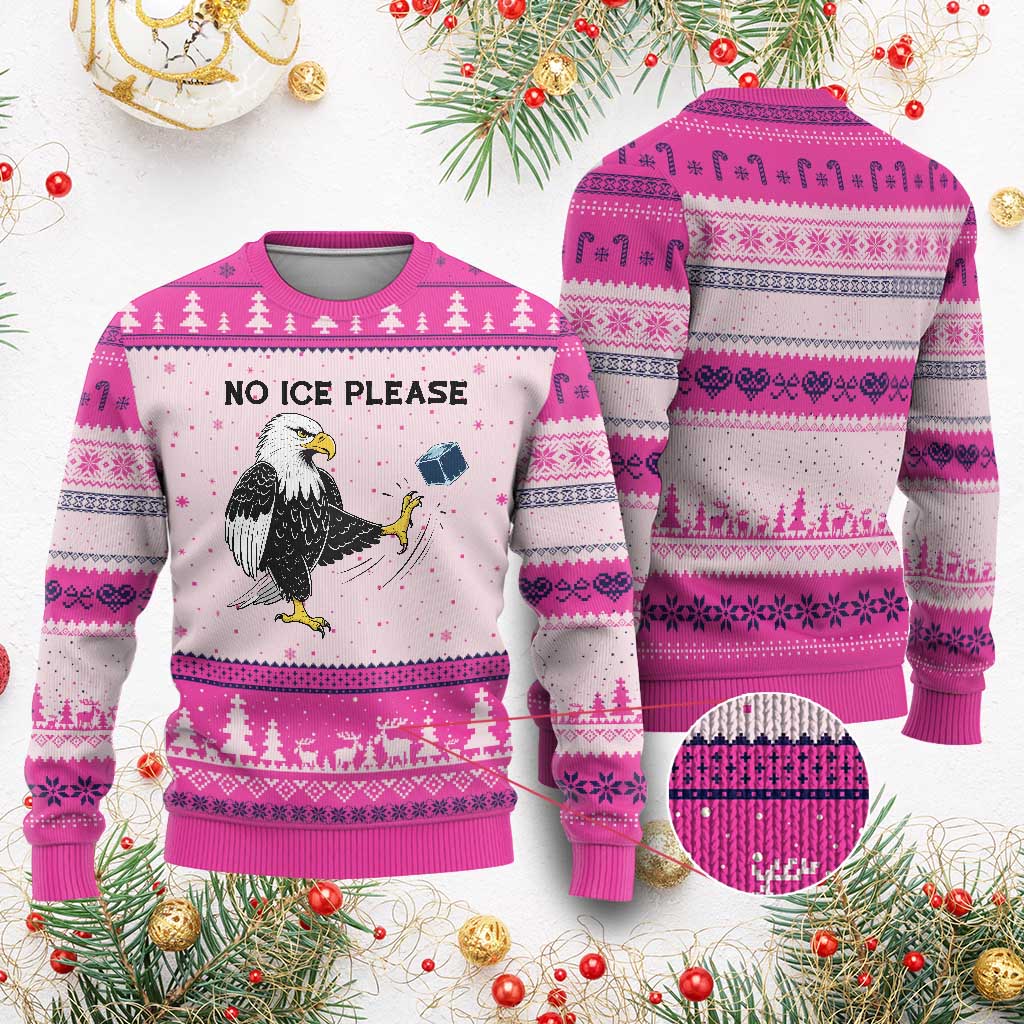 American Eagle No Ice Please Ugly Christmas Sweater Minneapolis Support Gift TS12 Hot Pink Print Your Wear