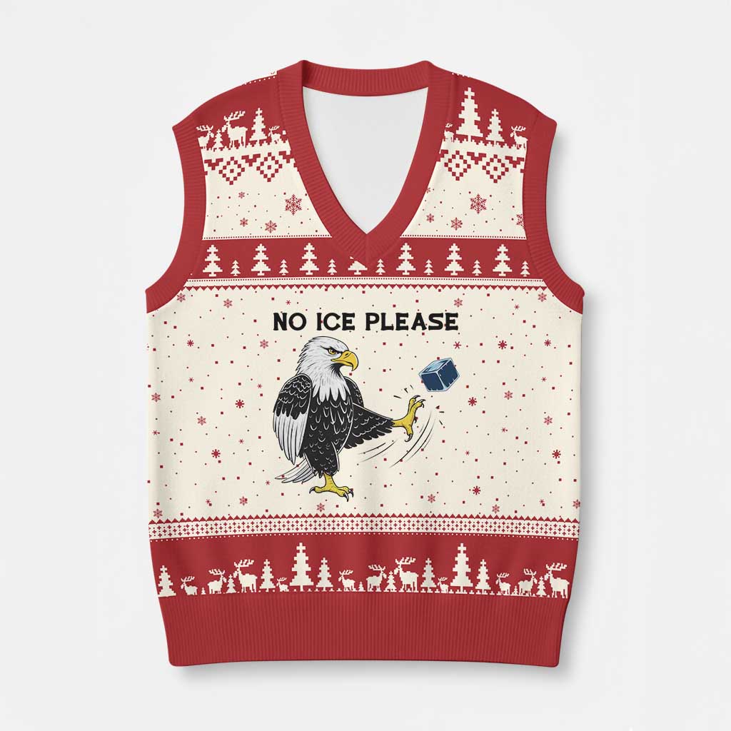 American Eagle No Ice Please V-Neck Knit Sweater Vest Minneapolis Support Gift TS12 Beige Red Print Your Wear