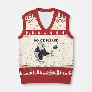American Eagle No Ice Please V-Neck Knit Sweater Vest Minneapolis Support Gift TS12 Beige Red Print Your Wear