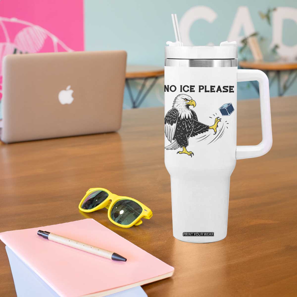 American Eagle No Ice Please Tumbler With Handle Minneapolis Support Gift TS12 Print Your Wear