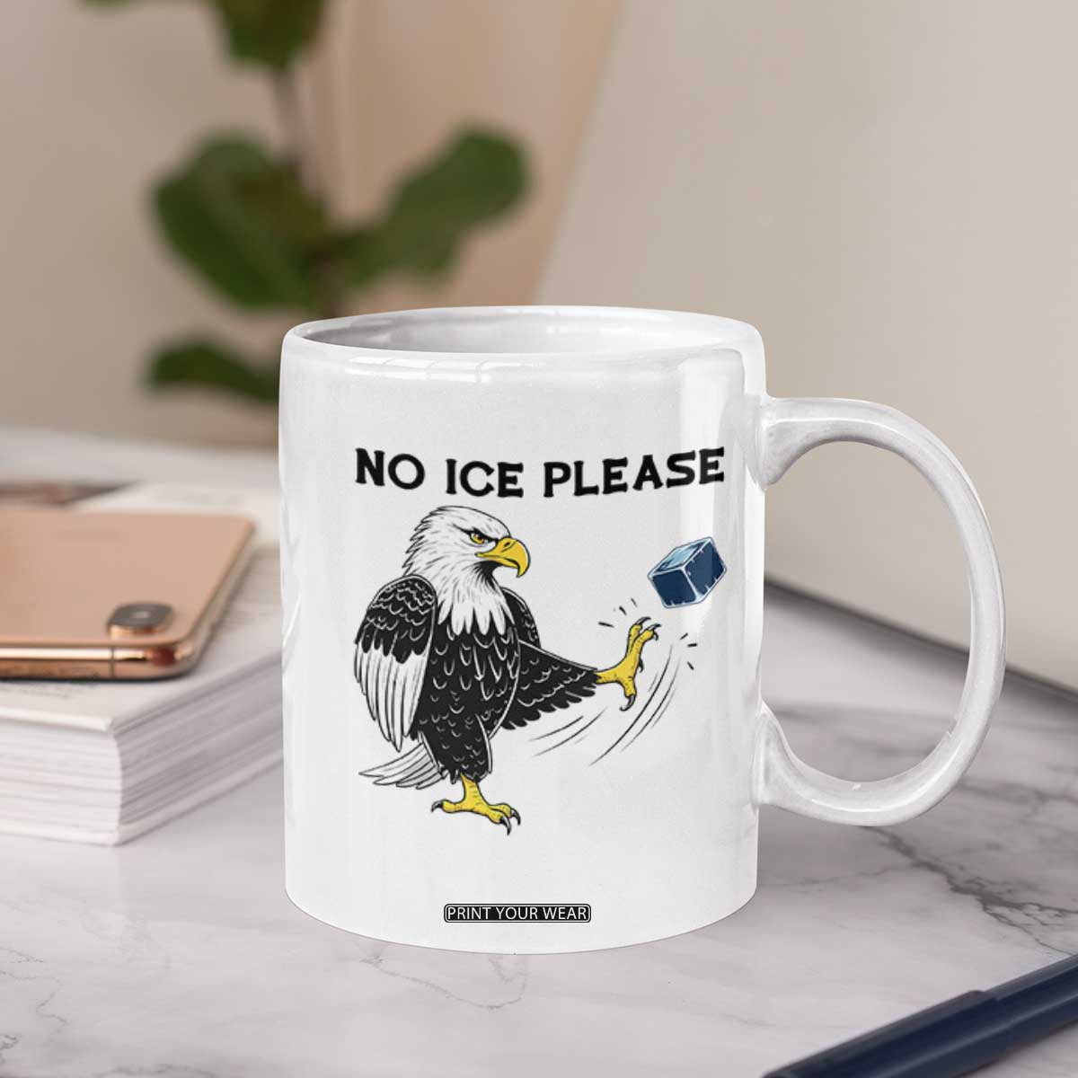 American Eagle No Ice Please Coffee Mug Minneapolis Support Gift TS12 Print Your Wear