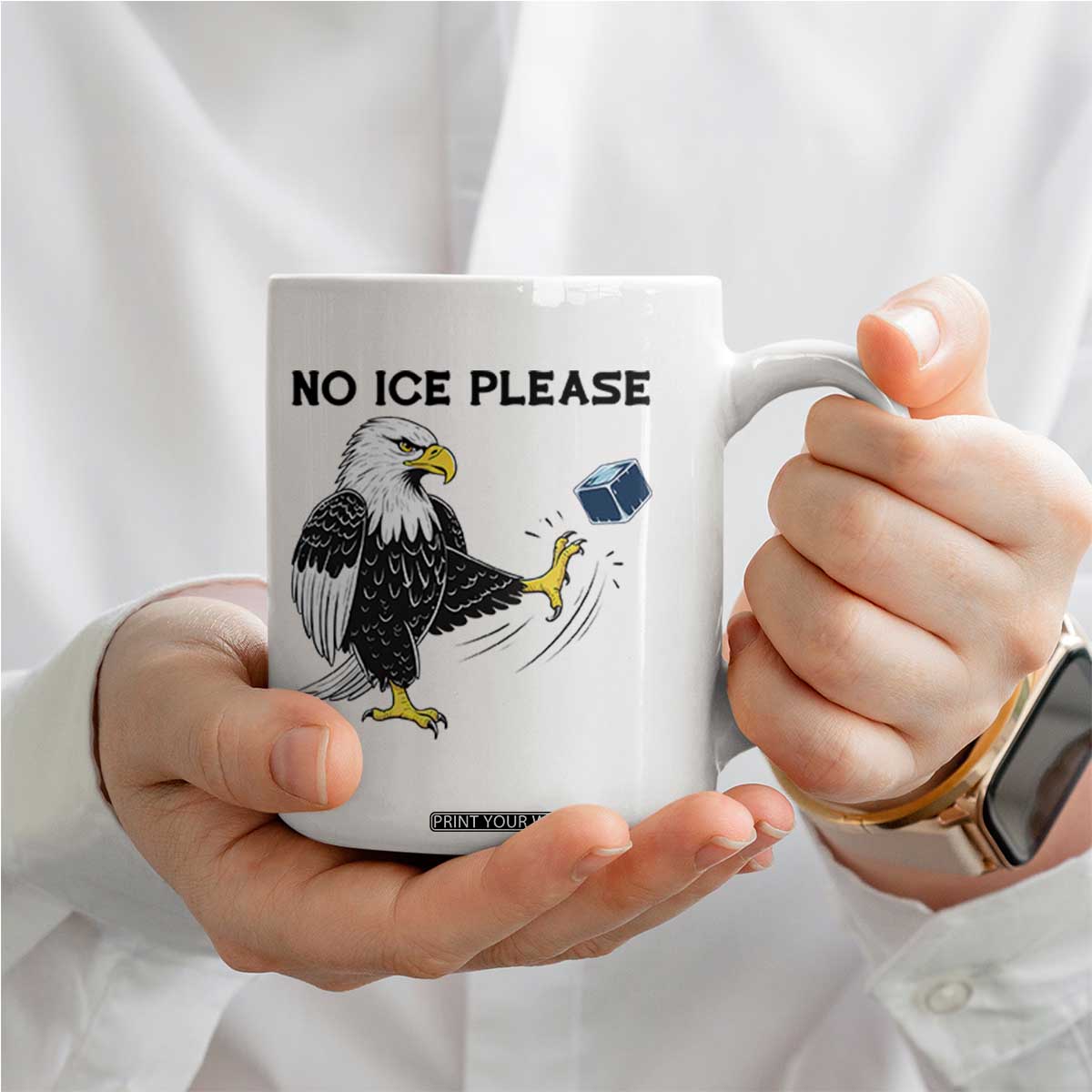 American Eagle No Ice Please Coffee Mug Minneapolis Support Gift TS12 Print Your Wear