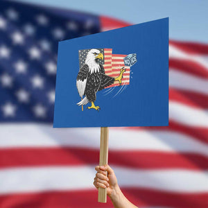 Solidarity With Minneapolis Protest Sign American Eagle No Ice Please Support TS12 Horizontal 18" × 24" Blue Print Your Wear