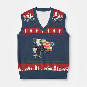 Solidarity With Minneapolis V-Neck Knit Sweater Vest American Eagle No Ice Please Support TS12 Navy Red Print Your Wear