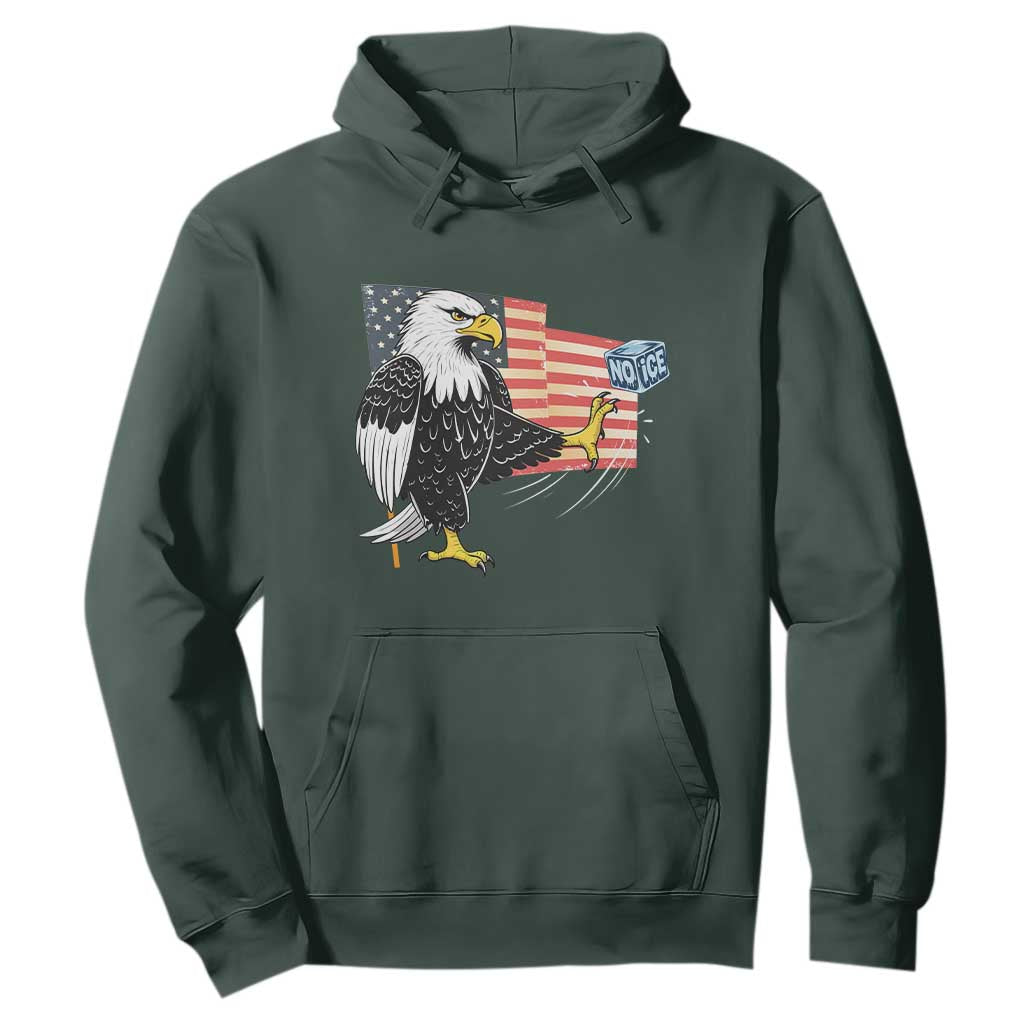 Solidarity With Minneapolis Hoodie American Eagle No Ice Please Support TS12 Dark Forest Green Print Your Wear