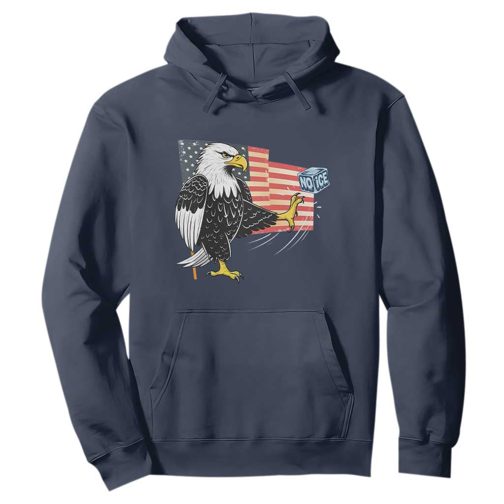 Solidarity With Minneapolis Hoodie American Eagle No Ice Please Support TS12 Navy Print Your Wear