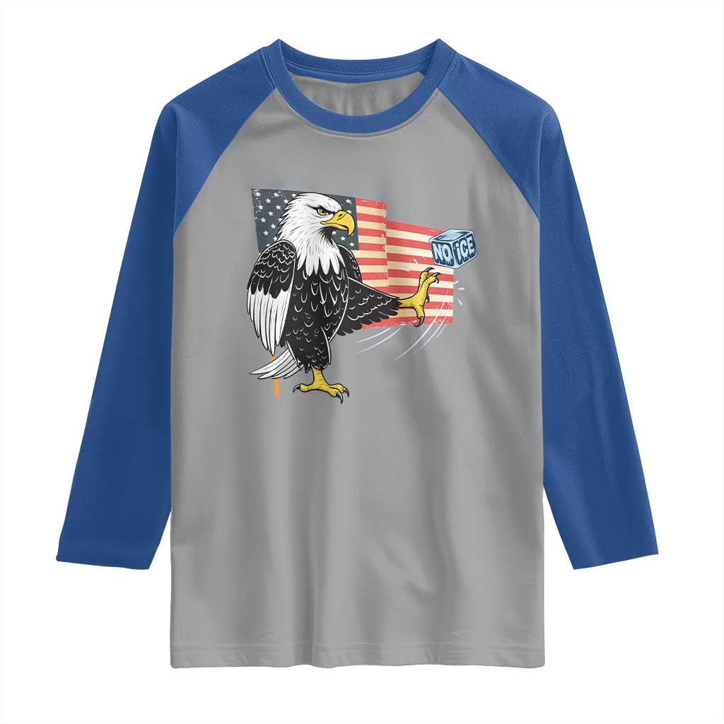 Solidarity With Minneapolis Raglan Shirt American Eagle No Ice Please Support TS12 Sport Gray Royal Print Your Wear