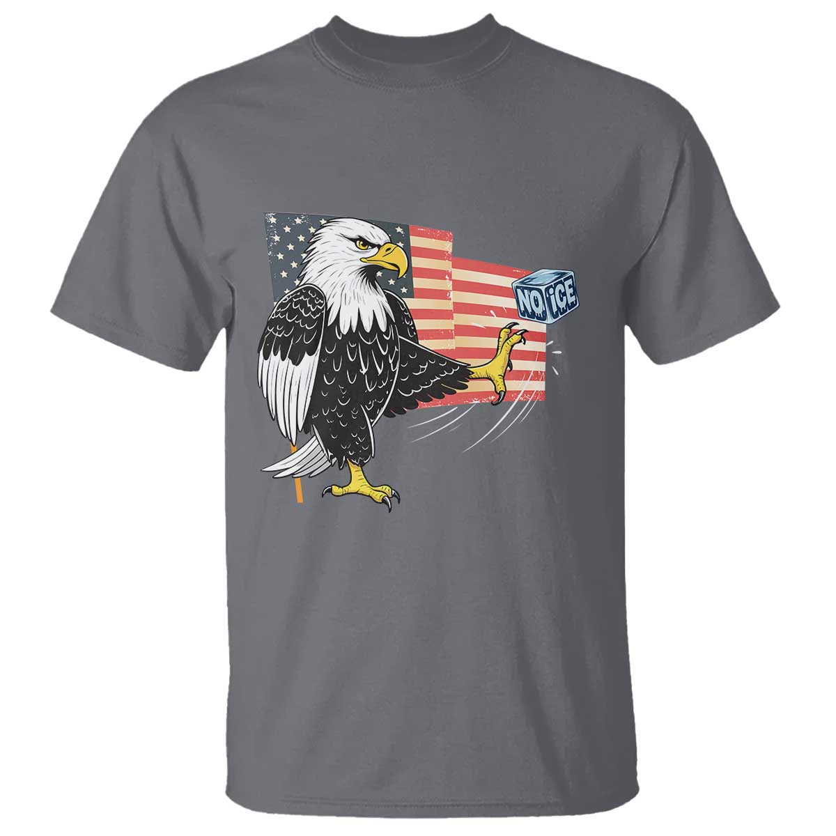 Solidarity With Minneapolis T Shirt American Eagle No Ice Please Support TS12 Charcoal Print Your Wear