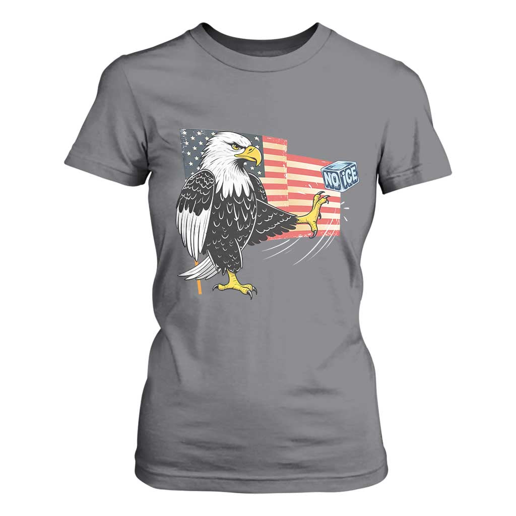 Solidarity With Minneapolis T Shirt For Women American Eagle No Ice Please Support TS12 Charcoal Print Your Wear