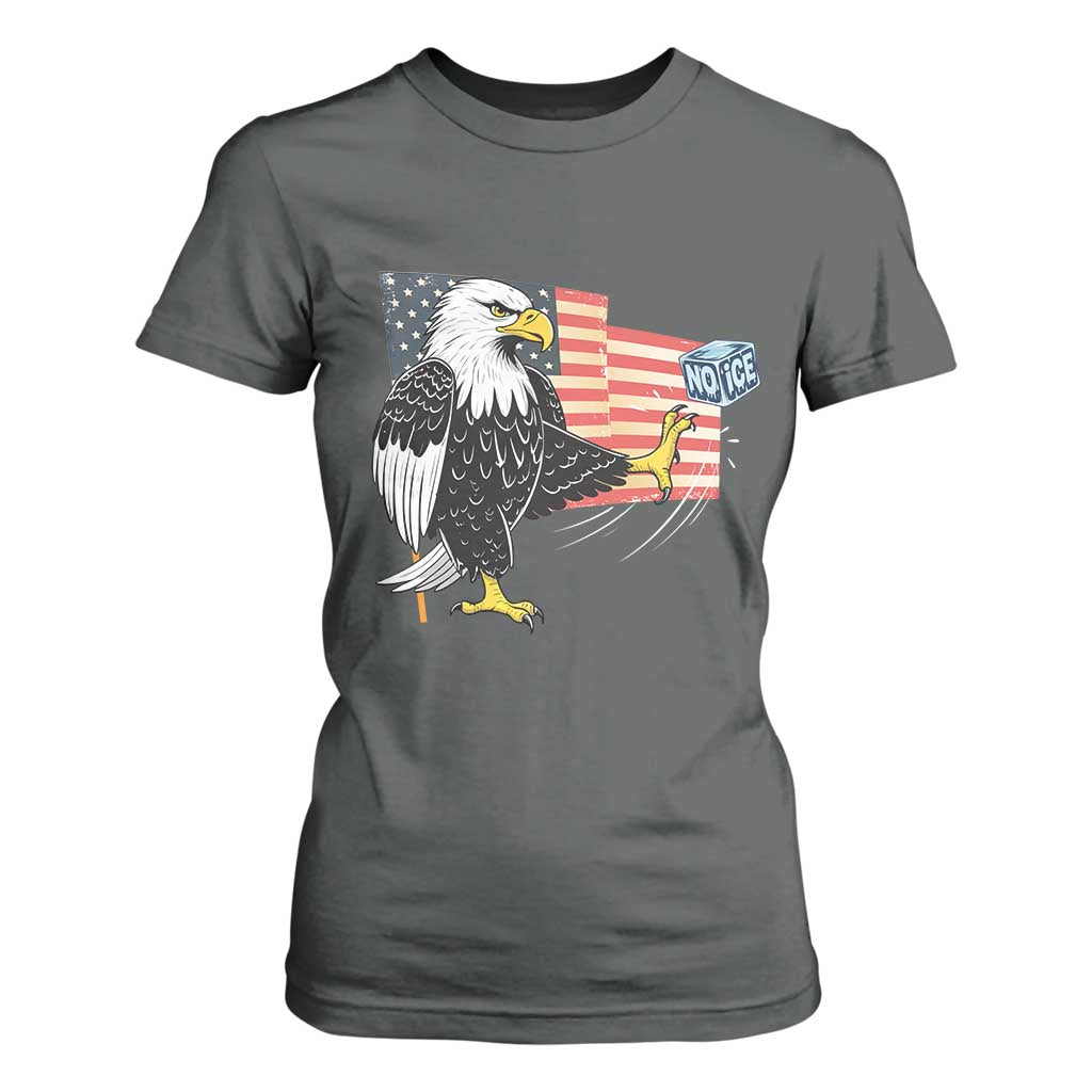 Solidarity With Minneapolis T Shirt For Women American Eagle No Ice Please Support TS12 Dark Heather Print Your Wear