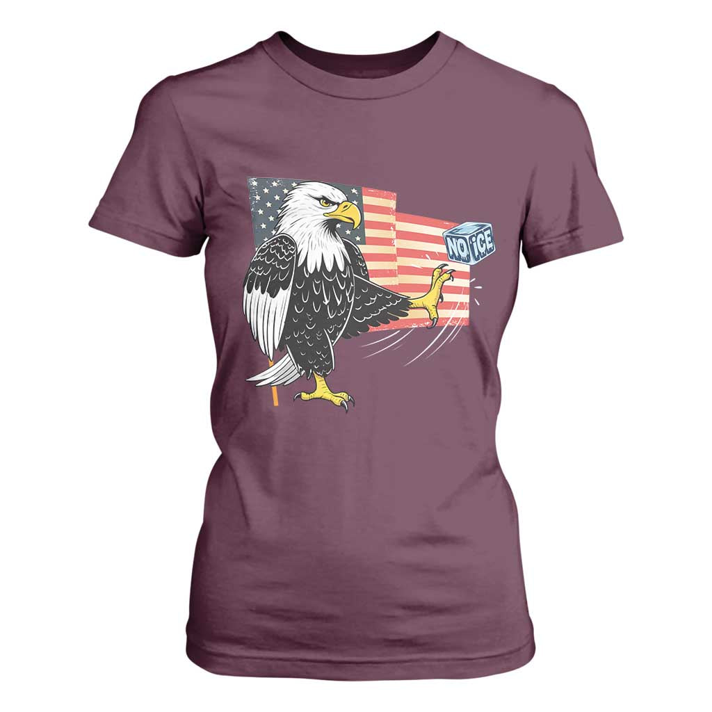 Solidarity With Minneapolis T Shirt For Women American Eagle No Ice Please Support TS12 Maroon Print Your Wear