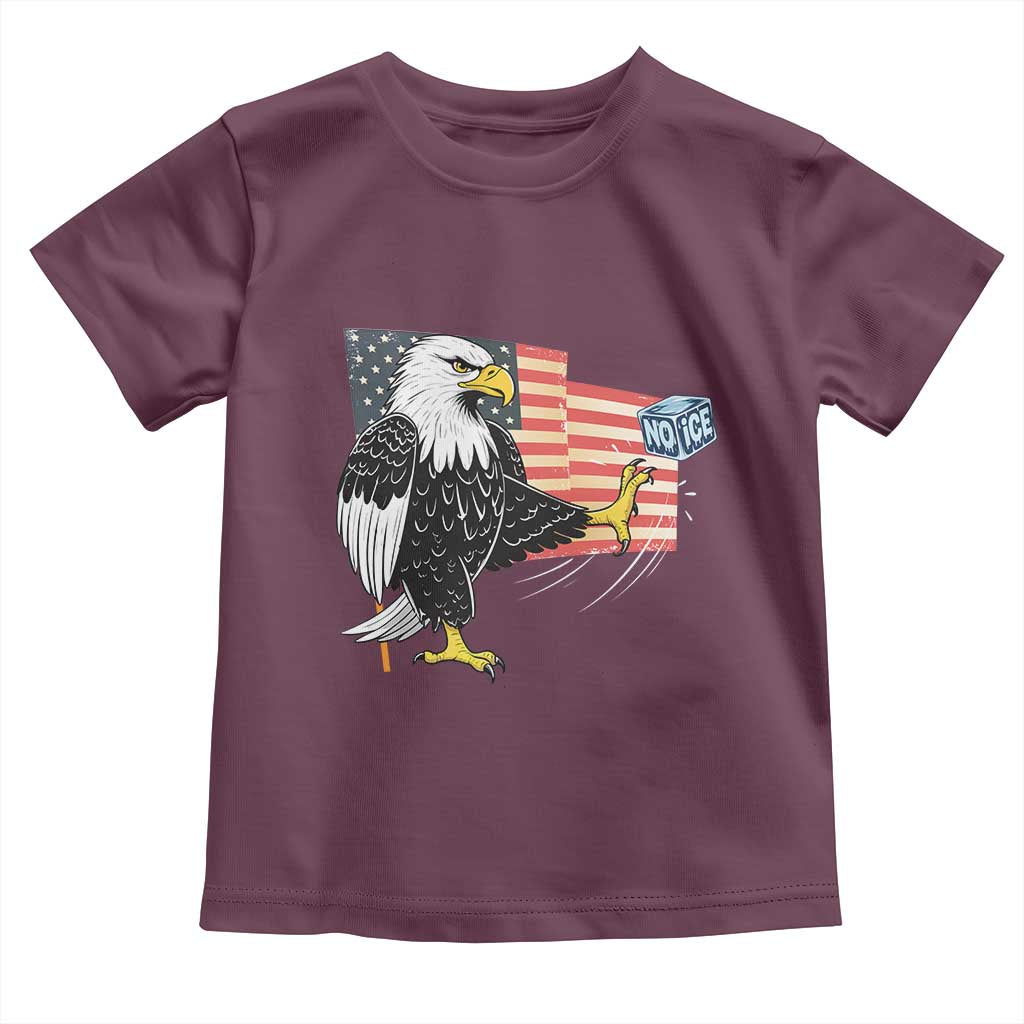 Solidarity With Minneapolis Toddler T Shirt American Eagle No Ice Please Support TS12 Maroon Print Your Wear