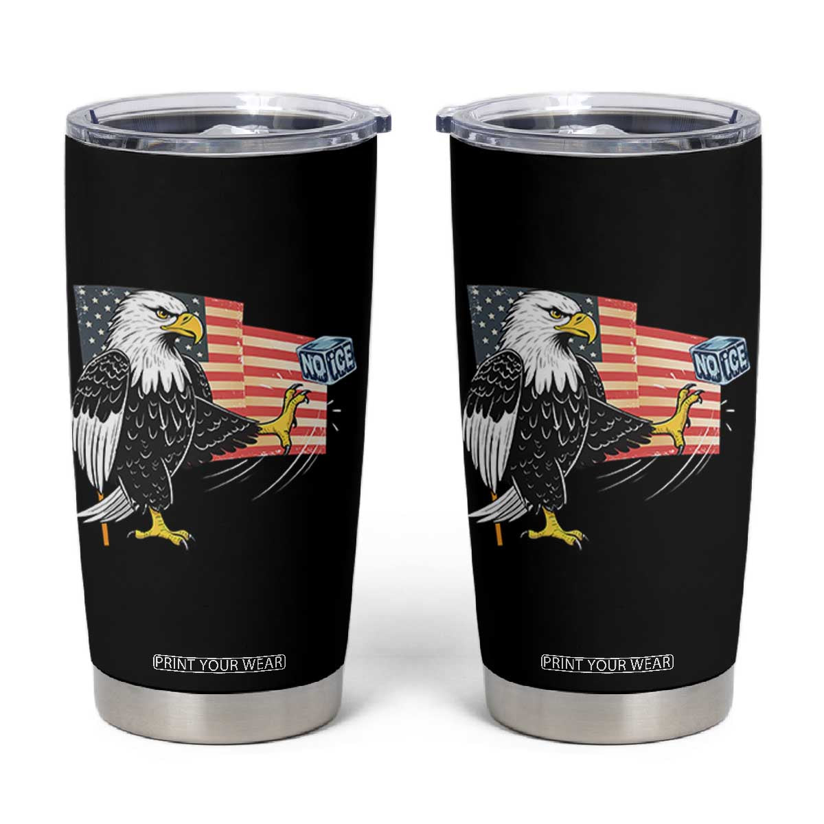 Solidarity With Minneapolis Tumbler Cup American Eagle No Ice Please Support TS12 Black Print Your Wear