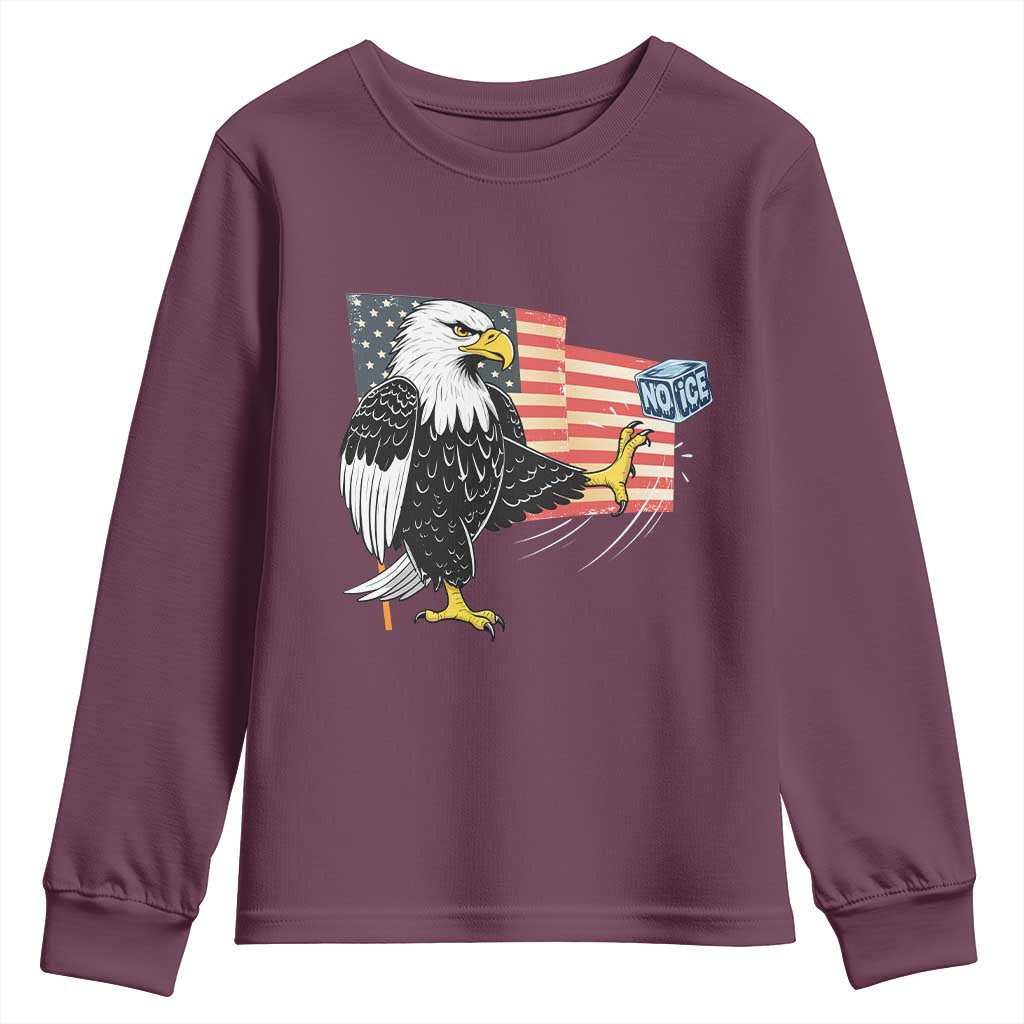Solidarity With Minneapolis Youth Sweatshirt American Eagle No Ice Please Support TS12 Maroon Print Your Wear