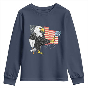 Solidarity With Minneapolis Youth Sweatshirt American Eagle No Ice Please Support TS12 Navy Print Your Wear