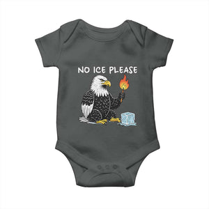 No Ice Please Baby Onesie Funny American Eagle Social Justice Gift TS12 Dark Heather Print Your Wear