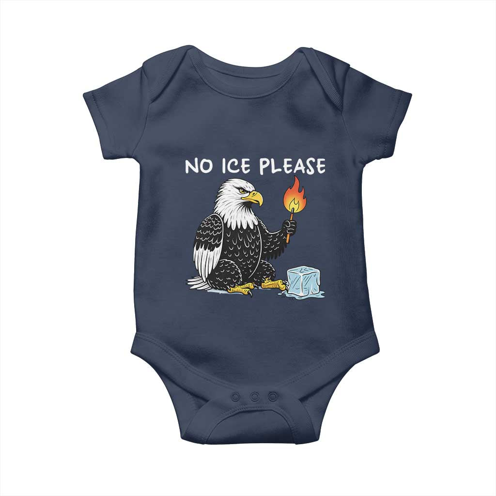 No Ice Please Baby Onesie Funny American Eagle Social Justice Gift TS12 Navy Print Your Wear