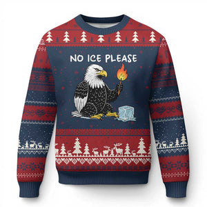 No Ice Please Ugly Christmas Sweater Funny American Eagle Social Justice Gift TS12 Navy Red Print Your Wear