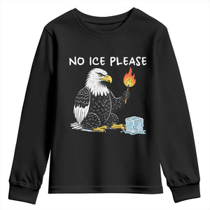 No Ice Please Youth Sweatshirt Funny American Eagle Social Justice Gift TS12 Black Print Your Wear
