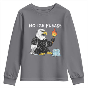 No Ice Please Youth Sweatshirt Funny American Eagle Social Justice Gift TS12 Charcoal Print Your Wear