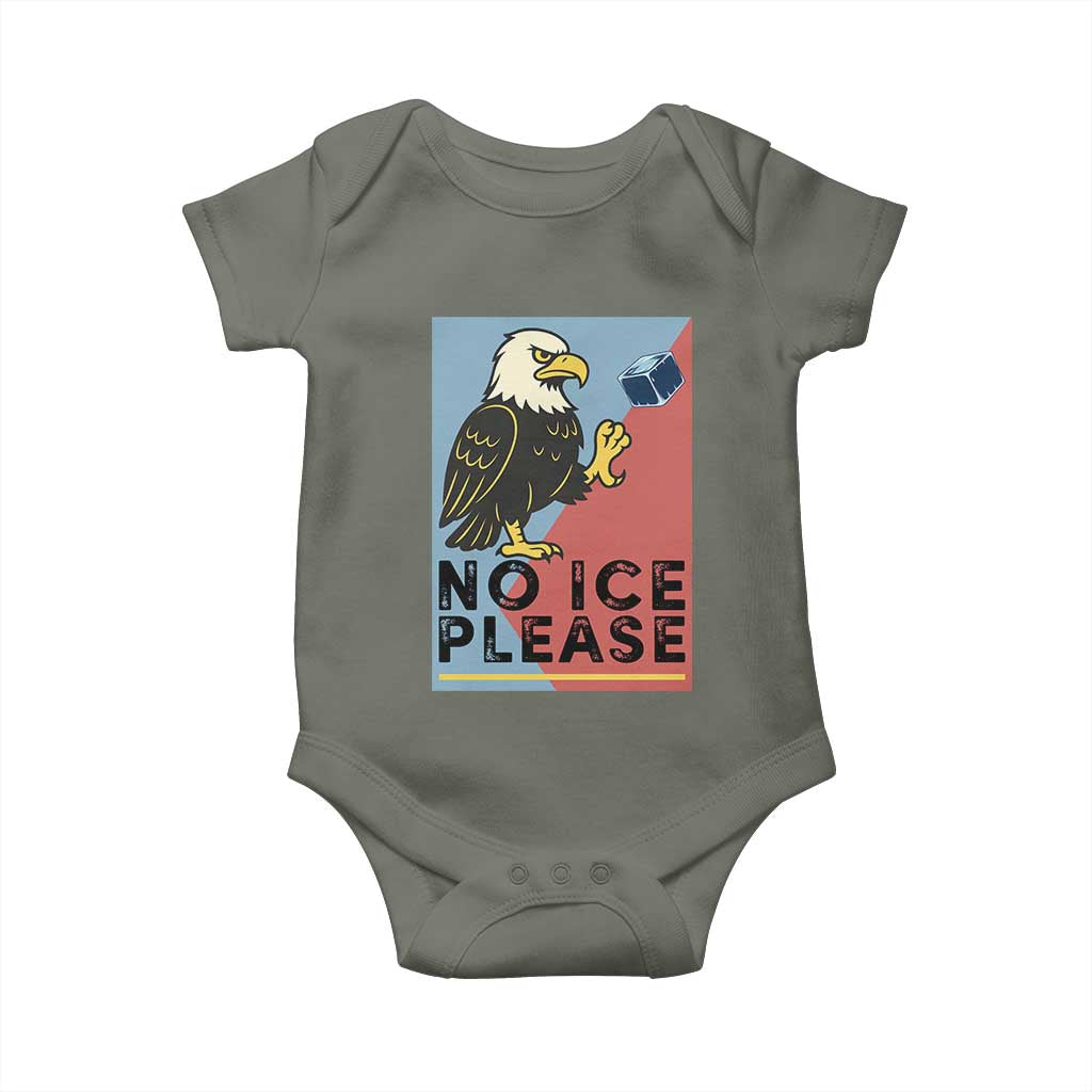 American Eagle No Ice Please Baby Onesie Minnesota Protest Support Gift TS12 Military Green Print Your Wear