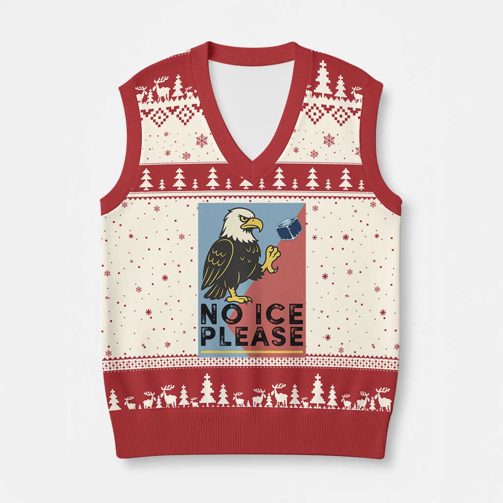 American Eagle No Ice Please V-Neck Knit Sweater Vest Minnesota Protest Support Gift TS12 Beige Red Print Your Wear
