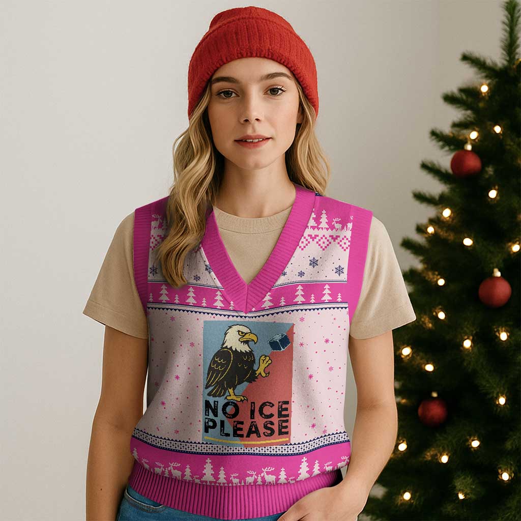 American Eagle No Ice Please V-Neck Knit Sweater Vest Minnesota Protest Support Gift TS12 Hot Pink Print Your Wear