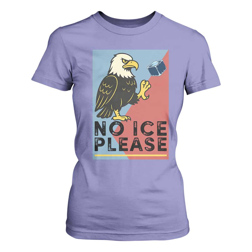 American Eagle No Ice Please T Shirt For Women Minnesota Protest Support Gift TS12 Violet Print Your Wear