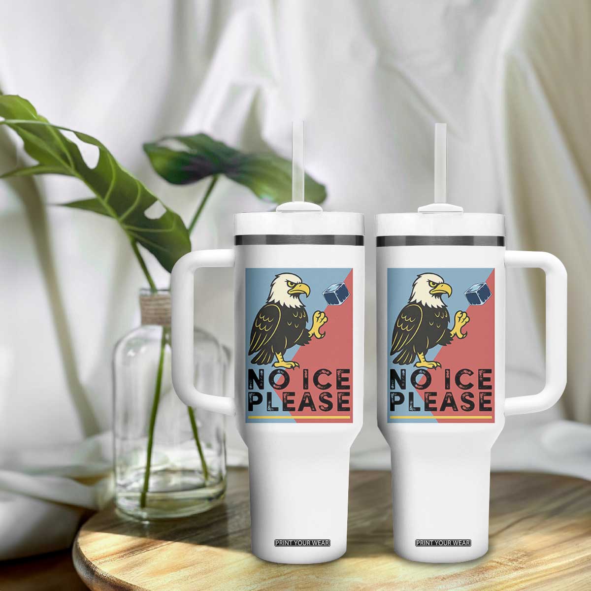 American Eagle No Ice Please Tumbler With Handle Minnesota Protest Support Gift TS12 Print Your Wear