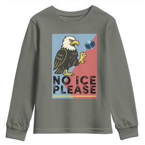 American Eagle No Ice Please Youth Sweatshirt Minnesota Protest Support Gift TS12 Military Green Print Your Wear