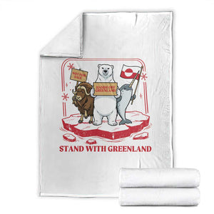 Hands Off Greenland Throw Blanket Support Greenlander Gift TS12 White Print Your Wear