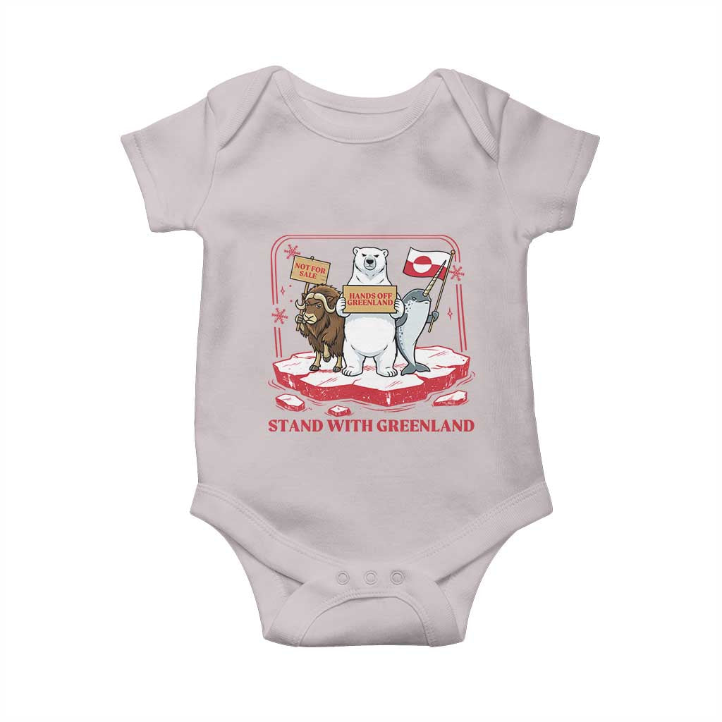 Hands Off Greenland Baby Onesie Support Greenlander Gift TS12 Ice Gray Print Your Wear