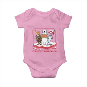 Hands Off Greenland Baby Onesie Support Greenlander Gift TS12 Light Pink Print Your Wear