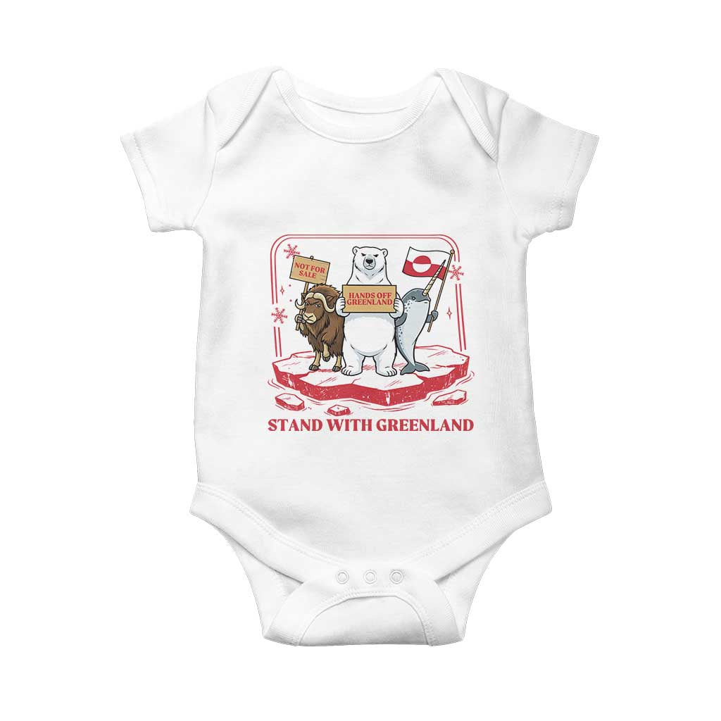 Hands Off Greenland Baby Onesie Support Greenlander Gift TS12 White Print Your Wear