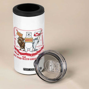 Hands Off Greenland 4 in 1 Can Cooler Tumbler Support Greenlander Gift TS12 Print Your Wear
