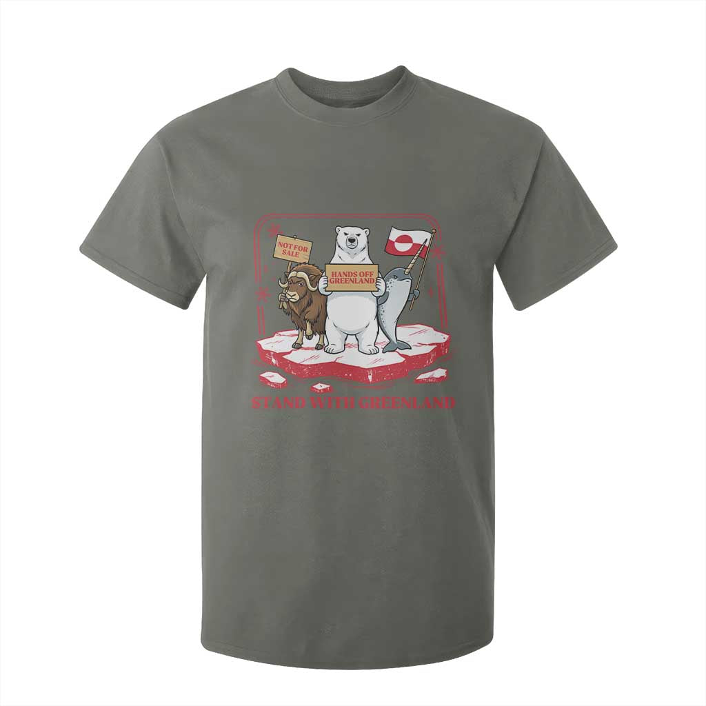 Hands Off Greenland T Shirt For Kid Support Greenlander Gift TS12 Military Green Print Your Wear