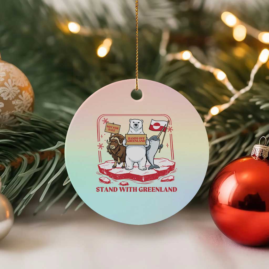 Hands Off Greenland Ceramic Ornament Support Greenlander Gift TS12 1pc Pastel Print Your Wear