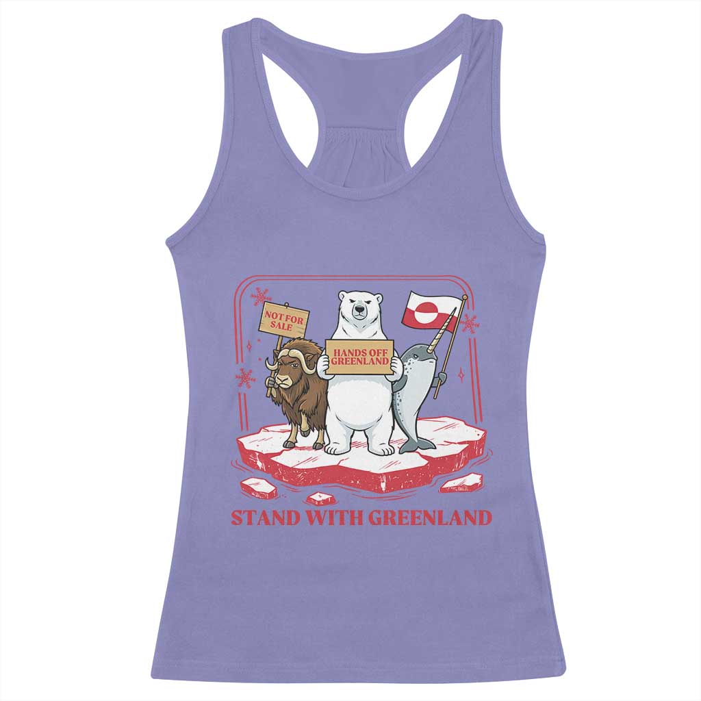 Hands Off Greenland Racerback Tank Top Support Greenlander Gift TS12 Violet Print Your Wear