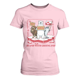 Hands Off Greenland T Shirt For Women Support Greenlander Gift TS12 Light Pink Print Your Wear