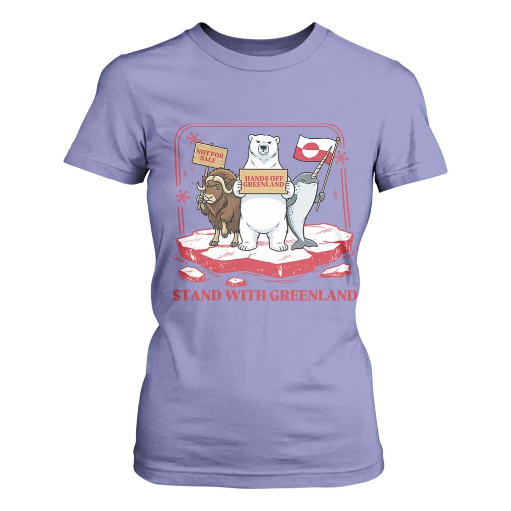 Hands Off Greenland T Shirt For Women Support Greenlander Gift TS12 Violet Print Your Wear