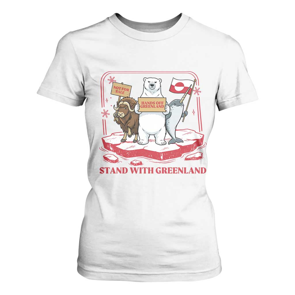 Hands Off Greenland T Shirt For Women Support Greenlander Gift TS12 White Print Your Wear