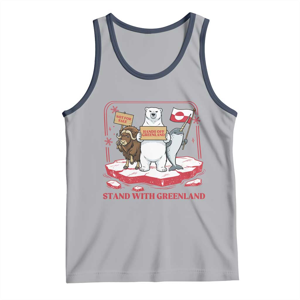 Hands Off Greenland Tank Top Support Greenlander Gift TS12 Athletic Heather Navy Print Your Wear