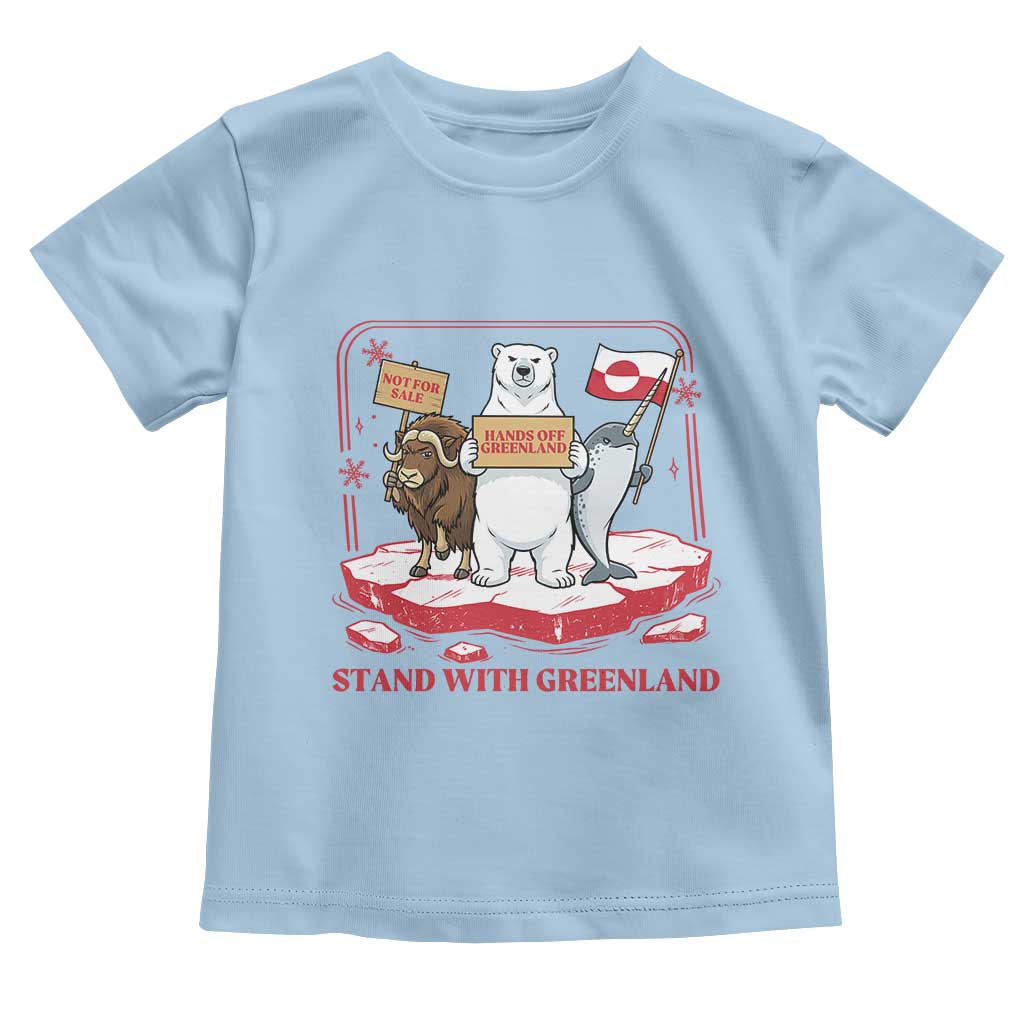 Hands Off Greenland Toddler T Shirt Support Greenlander Gift TS12 Light Blue Print Your Wear