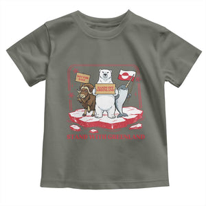 Hands Off Greenland Toddler T Shirt Support Greenlander Gift TS12 Military Green Print Your Wear