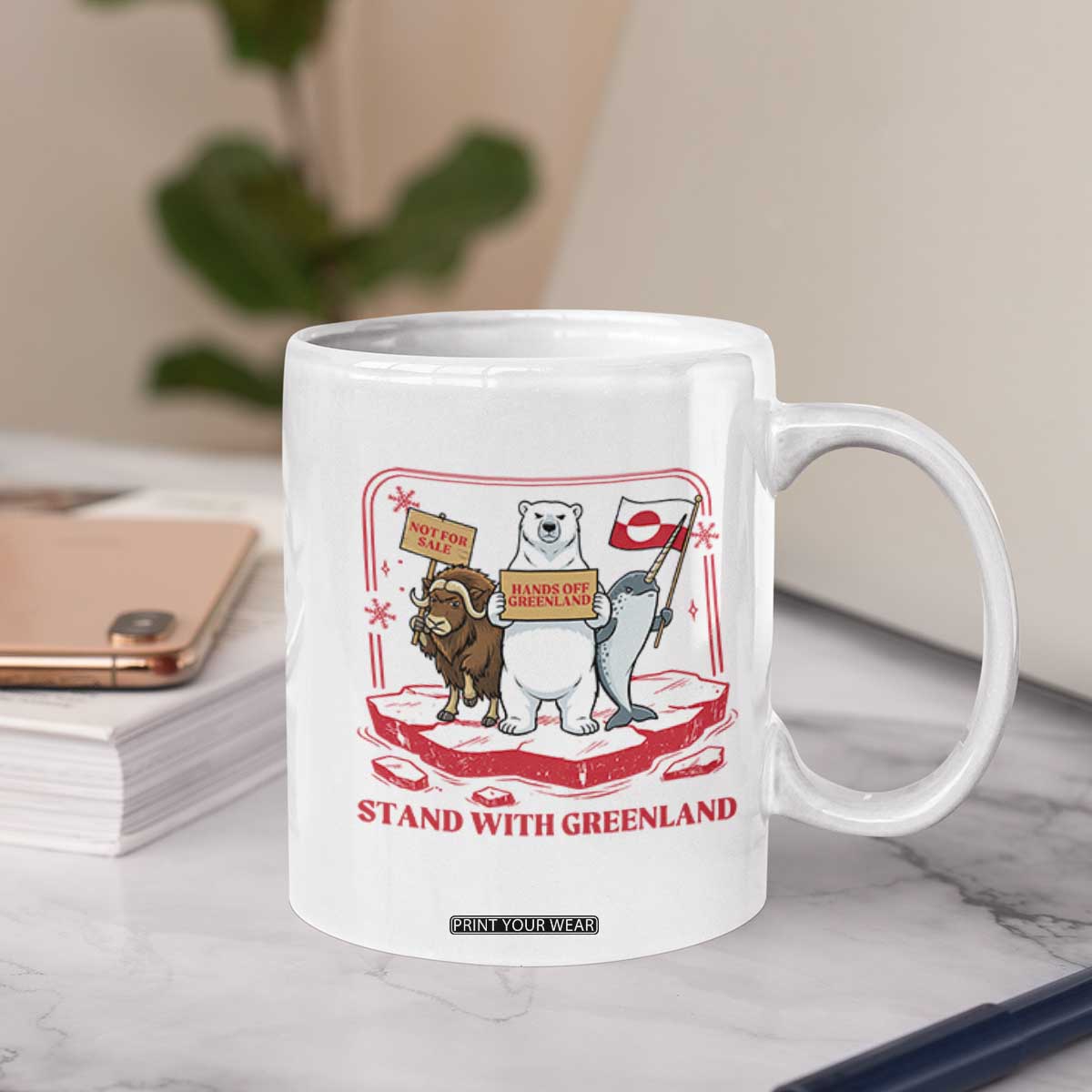 Hands Off Greenland Coffee Mug Support Greenlander Gift TS12 Print Your Wear