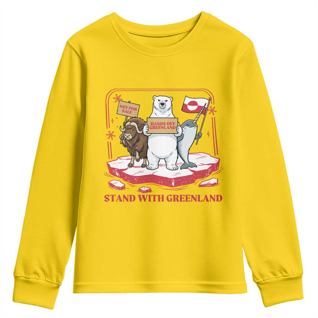 Hands Off Greenland Youth Sweatshirt Support Greenlander Gift TS12 Daisy Print Your Wear